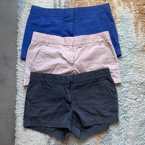 Three Pair Lot - 3” JCrew Chino Shorts - Sz 8